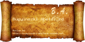 Bugyinszki Abelárd névjegykártya